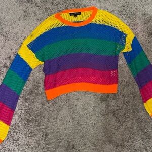 Rainbow Cropped Cover Up